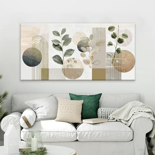 Boho Green Wall Art Mid Century Canvas Wall Art Decor Set Bohemian Abstract - Image 3
