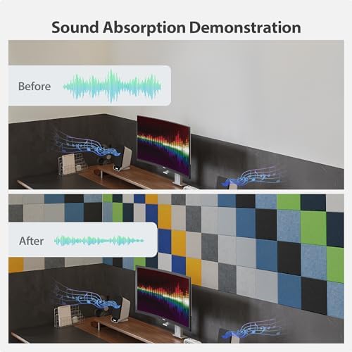 12 Pack Square Acoustic Panels Self Adhesive Sound Proof Foam - Image 3