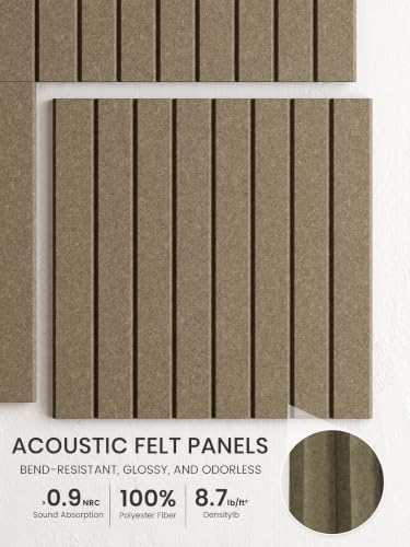 Bumusty 48"x 36" Large Felt Bulletin Board Tiles, Olive Brown - Image 3