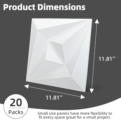 AMZDEPOT 3D Wall Panels, 12x12 Inch - Image 2