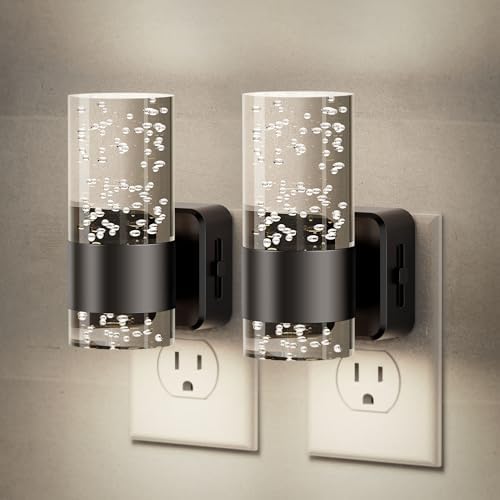 JandCase Bubble Night Lights Plug into Wall, 5000K White Nightlight Dimmable by JandCase