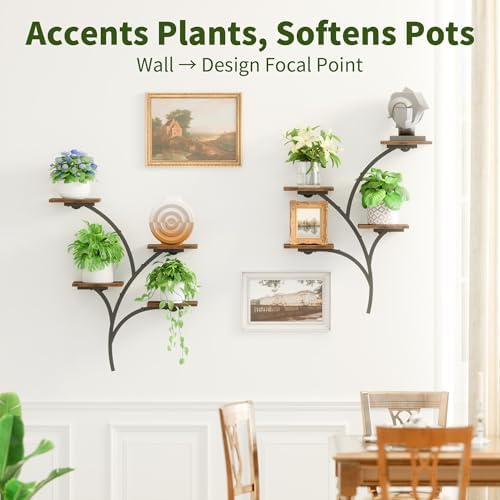 2 Pack Wall Mounted Plant Holder, 8-Tier Wall Planters - Image 4