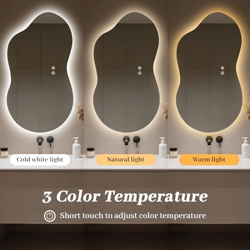 WallBeyond 36"x20" Irregular LED Vanity Mirror - Image 3