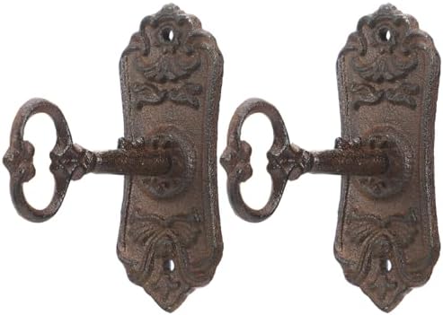 Pelopy 2 Pack Vintage Cast Iron Coat Hook Decorative Wall Hook by Pelopy