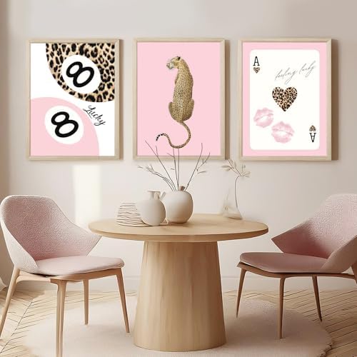 Trendy Leopard Wall Art Cheetah Print Canvas Wall Decor 8 Ball Poster Preppy - Image 5