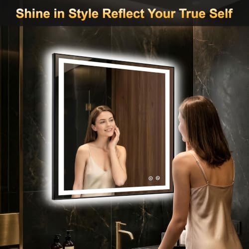 LED Bathroom Mirror with Light, 30x30 Vanity Mirror - Image 3