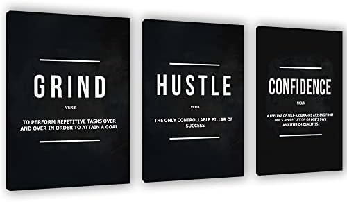 Yetaryy Motivational Poster Inspirational Wall Art 3 Pieces Canvas Painting by Yetaryy
