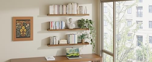 ROGMARS 36 Inches Long Walnut Floating Shelves - Image 2