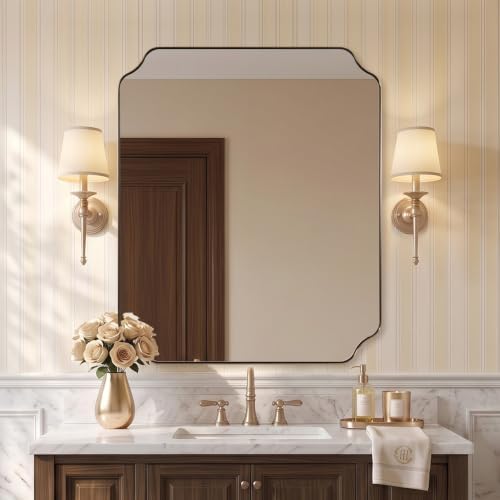 ANDY STAR 30"x36" Gold Bathroom Mirror, Brushed Brass Rectangle Mirror - Image 6