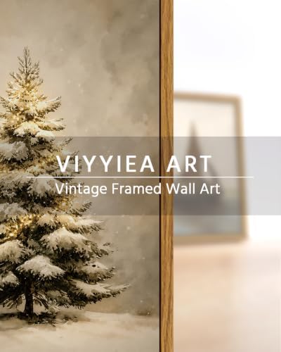 VIYYIEA Framed Winter Christmas Canvas Wall Art, Glowing Christmas Tree - Image 6