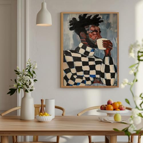 ZHGYGBN Black Man Wall Art Coffee Portrait Poster 16x24 Inch Unframed - Image 4