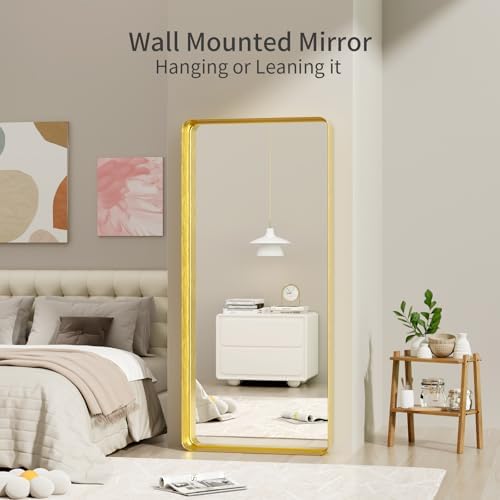 Koonmi Gold Bathroom Mirror, 30x71 Shatterproof Wall Vanity Mirror - Image 4