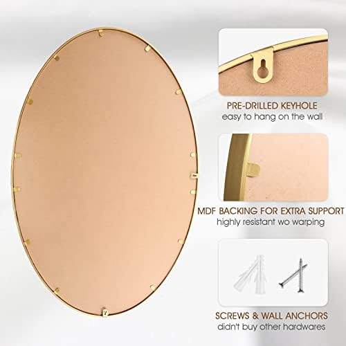 Oval Wall Mirror for Bathroom, Large Hanging Vanity Mirror for Bedroom - Image 7