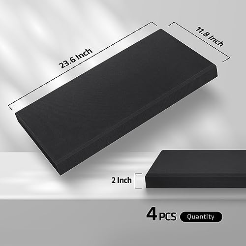 4 Pack Acoustic Panels 23.6"x11.8" Soundproof Fiberglass Panel - Image 3