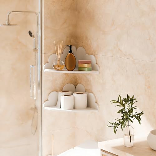 Cloud Corner Floating Shelves, 2-Tier White Cloud Corner Shelf Wall Mounted - Image 6