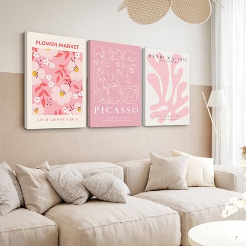 Matisse Abstract Wall Art Decor Pink Flower Canvas Pictures Picasso Aesthetic - Image 5