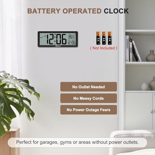 Soobest 8.5" Small Atomic Clock, Self-Setting Time & Date Battery Operated - Image 5