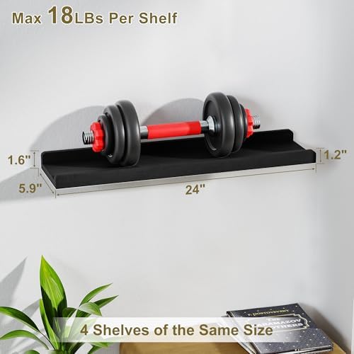 Love-KANKEI 24" Black Floating Wall Shelves - Image 3