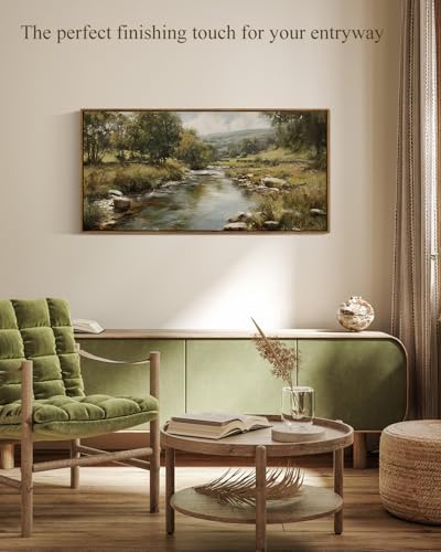 InSimSea Extra Large Framed Vintage Wall Art, River Rolling Hills - Image 4