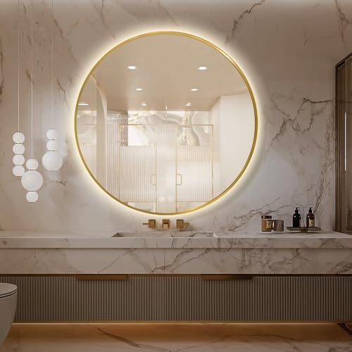 Niccy 44" Round LED Bathroom Backlit Mirror by Niccy