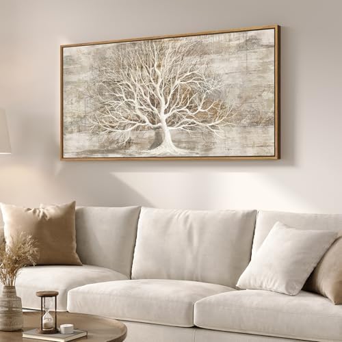 Framed Vintage Neutral Tree of Life Wall Art - Image 4
