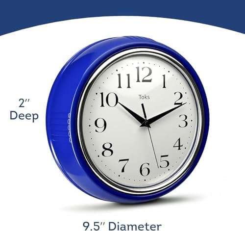 Lily's Home Retro Wall Clock, 9.5 Inch Vintage Design, Silent Non-Ticking - Image 3