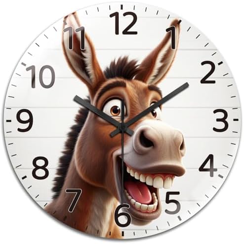 peacoblue Funny Donkey Wall Clocks Battery Operated by PEACOBLUE