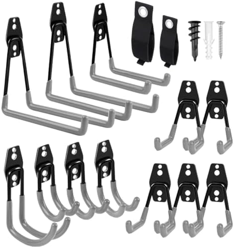 Garage Hooks Heavy Duty 14 Pack, Steel Garage Storage Hooks, Tool Hangers by GARDENANDTOOL