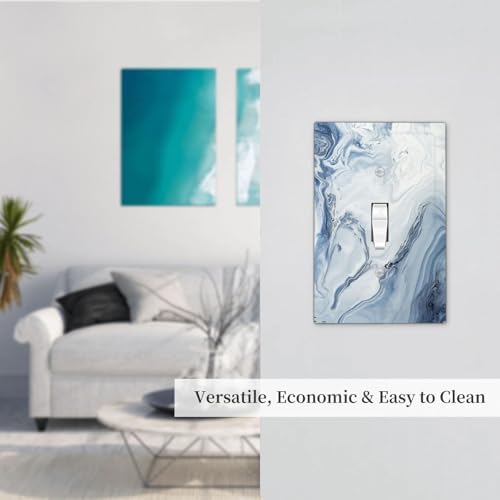 Decorative Light Switch Cover Blue Marble Pattern 1 Gang Single Toggle - Image 7