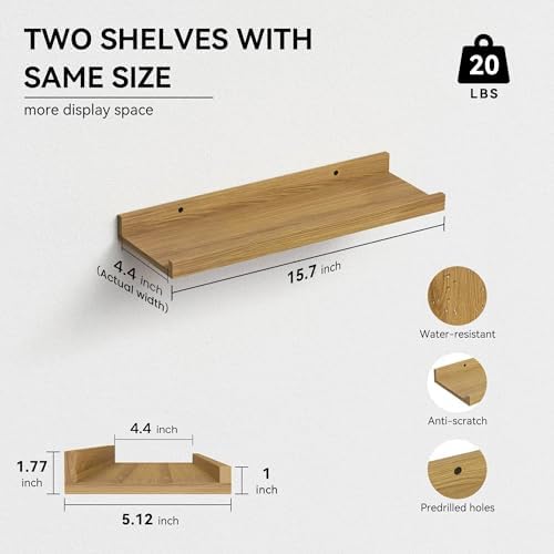 Boswillon Floating Shelves Set of 2, Small Wall Shelf - Image 3