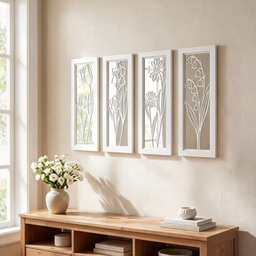 ZEXUIRU 4 Set Rustic Wall Mirrors - Image 2