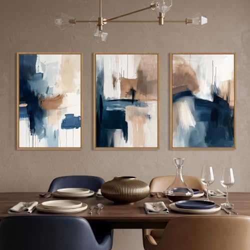 Large Abstract Brush Stroke Framed Canvas Wall Art, Modern Pastel Wall Decor - Image 4