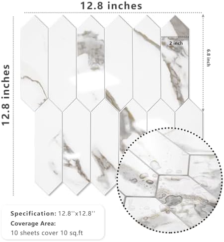 Vamos Tile Glossy White Marble - Image 6