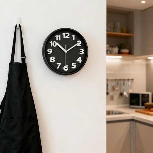 JENLYSTIME 8 Inch Black Modern Wall Clock - Image 4