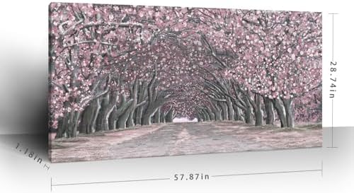 Nicetop Oversized Wall Art for Living Room – Pink Abstract Cherry Blossom Tree - Image 6