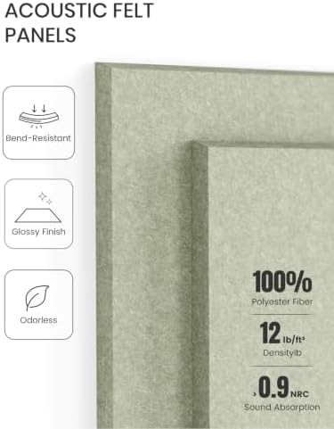Fluxynara Felt Bulletin Board & Cork Board Alternative, Sage Green - Image 5