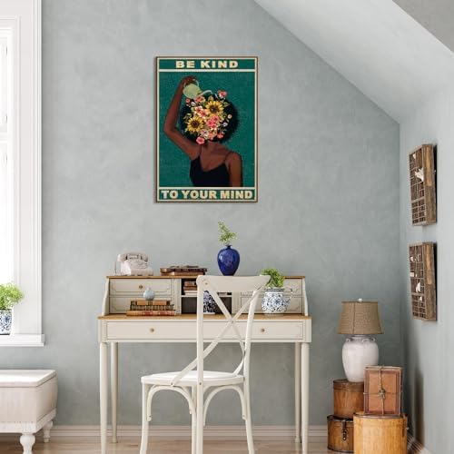 Dcvjiy Retro Be Kind To Your Mind Poster Fashion Black Girl Wall Art Lose Your - Image 4