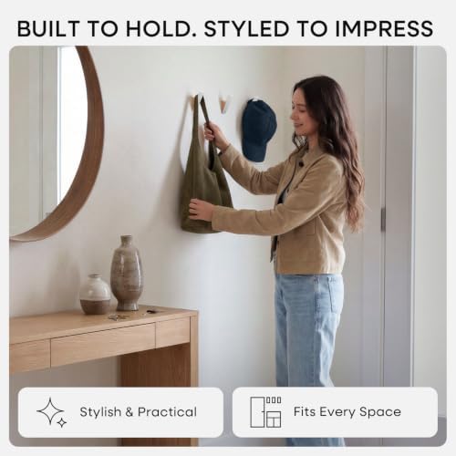 Homeforia Beachwood Coat Hooks, High-End Wood & Metal - Image 2