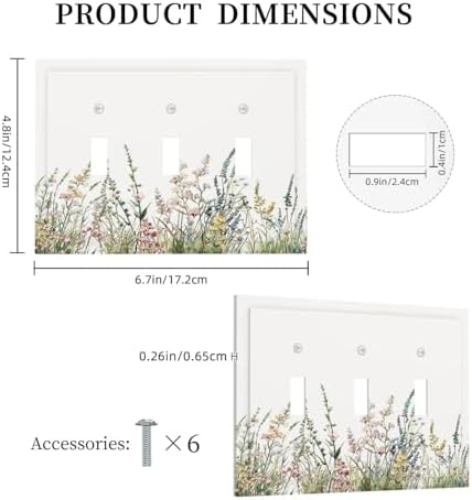 Decorative Switch Plates Boho Wildflower Green Leaves Rustic Floral Botanical 3 - Image 5