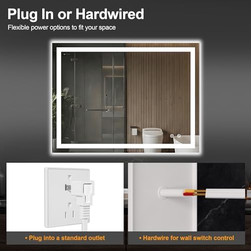 30x40 LED Bathroom Mirror with Lights, Lighted Vanity Mirror - Image 6