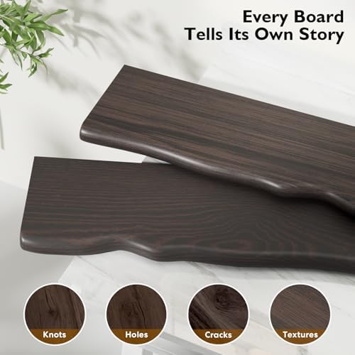 Organic Wavy Edge Floating Shelves, Hidden Brackets, 2 Pack 24 in - Image 6