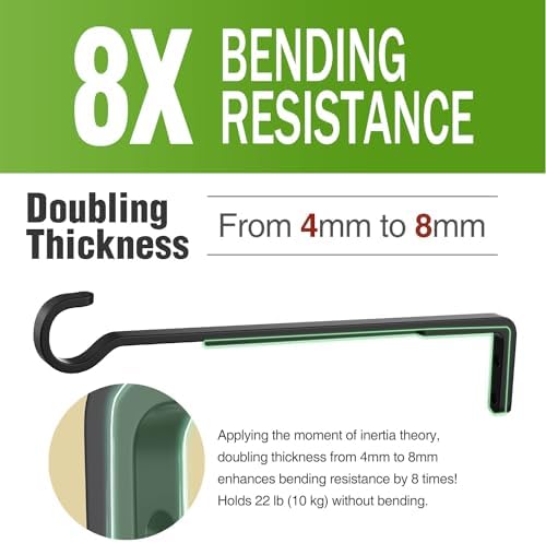 12 Inch Plant Hooks for Wall, Plant Hangers Outdoor/Indoor, Hold 35lb, 2 Pack - Image 4