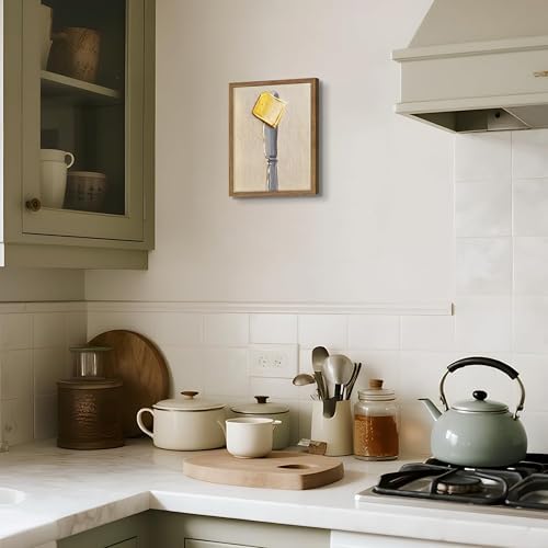 Framed Vintage Kitchen Wall Art, Butter on Knife Canvas Print, Modern - Image 7