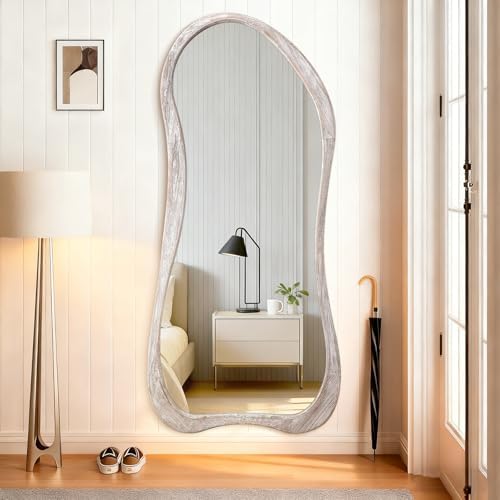 AAZZKANG Wall Mirror Full Length Rustic Wood Framed Floor Mirrors 71"x32" - Image 6