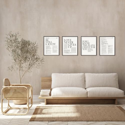 Locomiss Black and White Christian Wall Art Decor, Modern Bible Verse Prints - Image 4