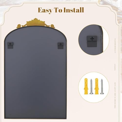Dewfig Vintage Arched Wall Mirror - Image 7