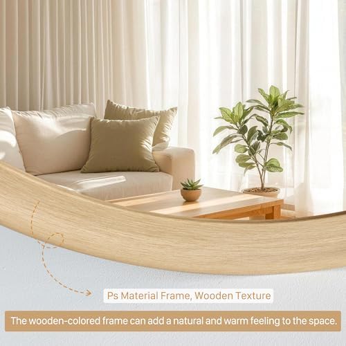 Round Wall Mirrors 30 Inch, Natural Rustic Decorative Transitional Mirror - Image 5