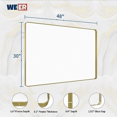 WEER Gold Bathroom Vanity Mirror 48X30 Inch - Image 6
