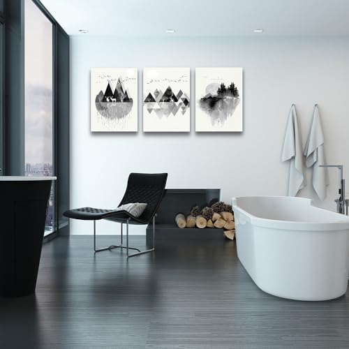 Lapremoly Black And White Geometry Paintings Wall Art - Image 6