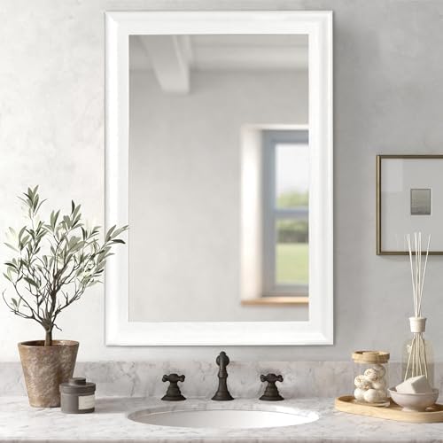 CULER White Wall Mirror for Bathroom, Rectangle 20 x 30 inch Vanity Mirrors - Image 2